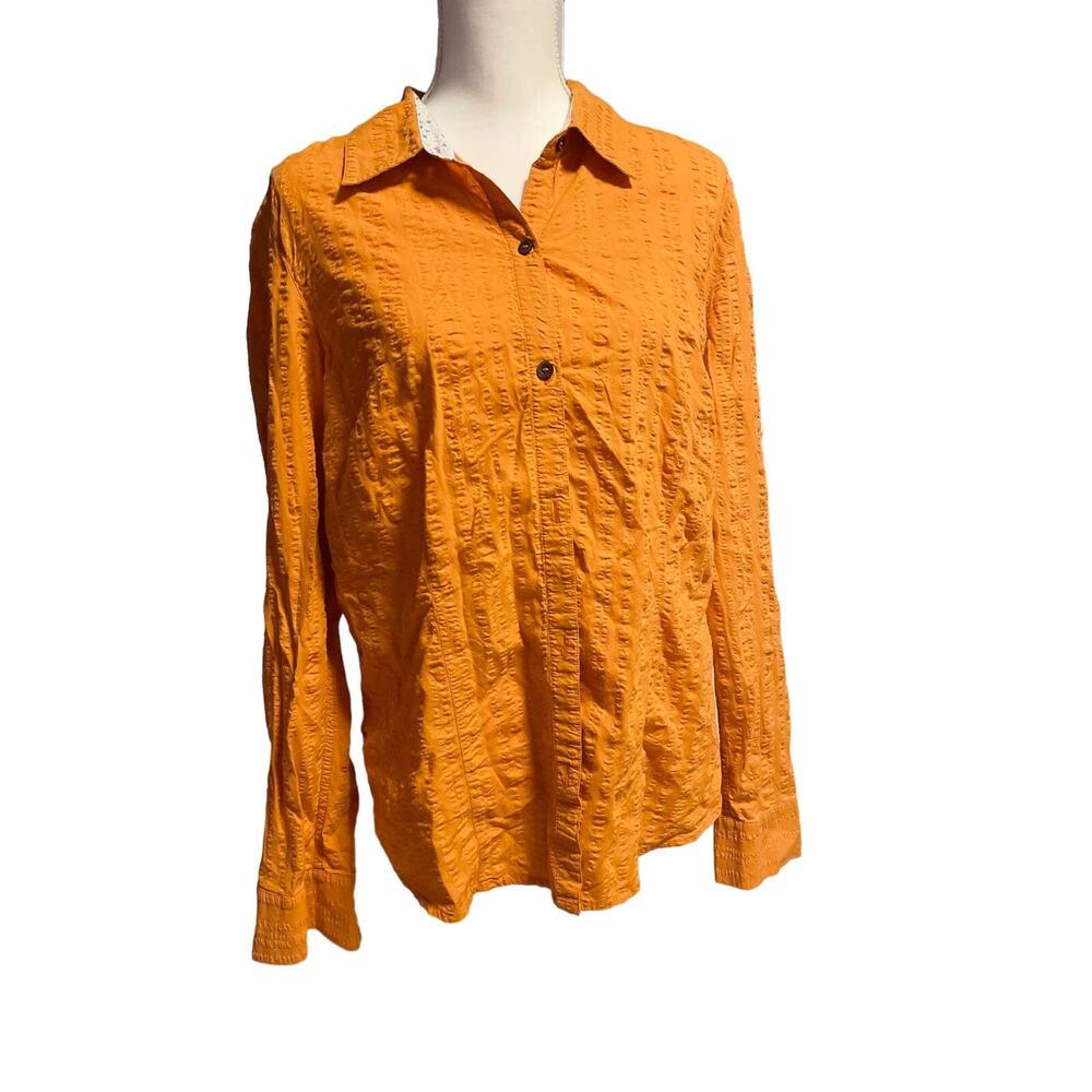 Liz Claiborne Orange Womens Button Up Shirt